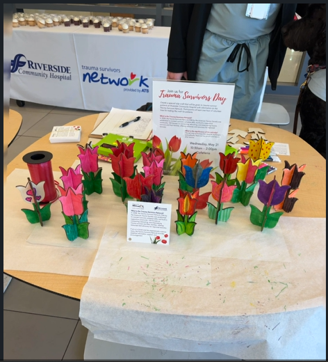 We celebrated our Trauma Survivor's Day by coloring tulips to share with patients in the hospital. 
